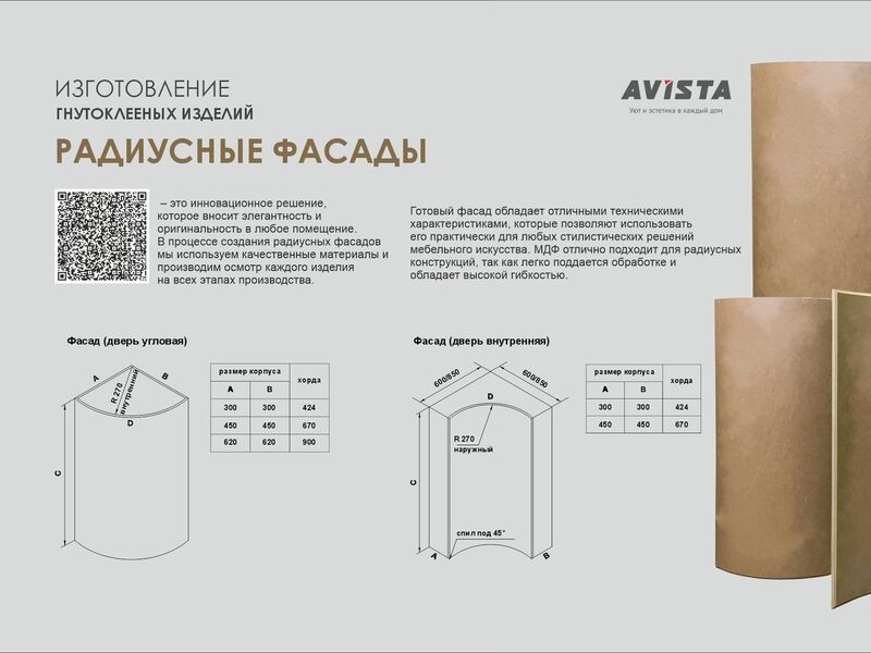 Изготовление радиусных фасадов